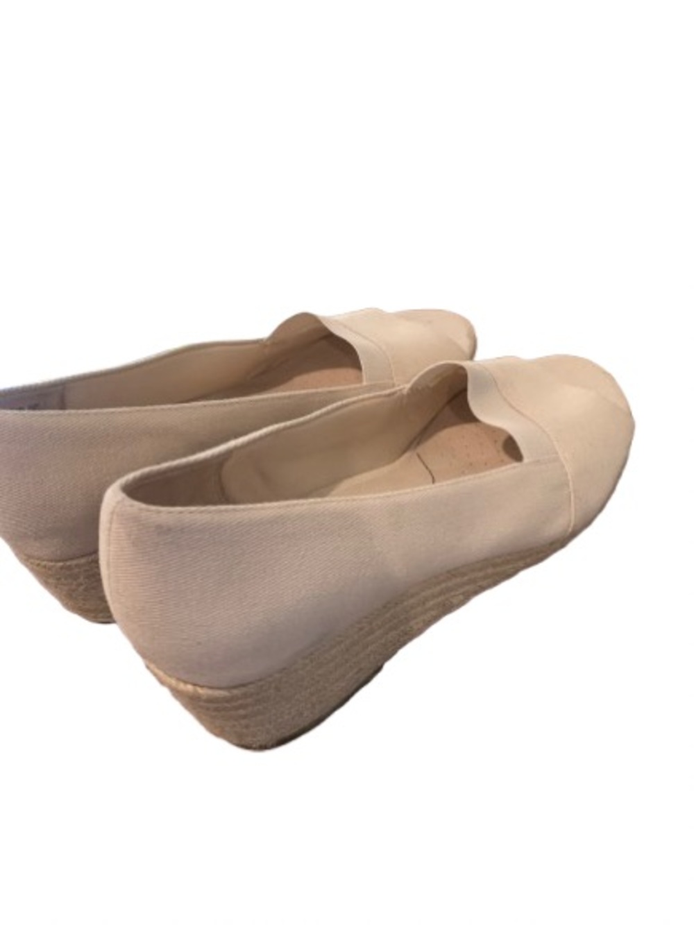 LifeStride Parigi Open Toe Wedge Shoes Women’s 10M Beige Canvas Comfort Sandals - Picture 8 of 10